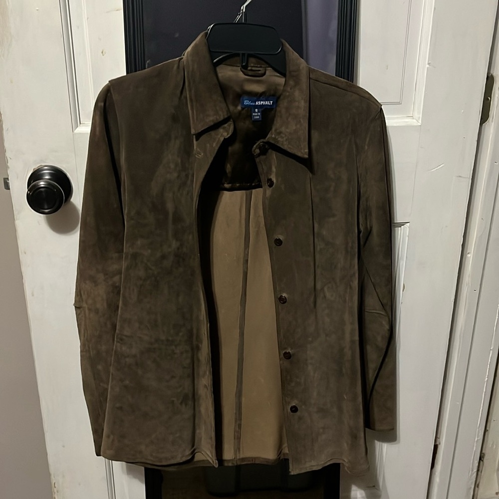 Brown Suede button down shirt